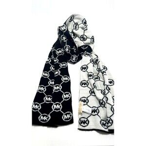 Michael Kors MK Circle Logo Scarf Black & White
